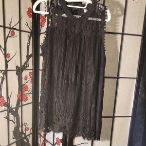 Xhilaration Black Lace Sleeveless Top